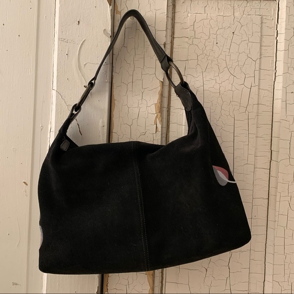 Euro Wellness black suede embroidered bag - Picture 3 of 7